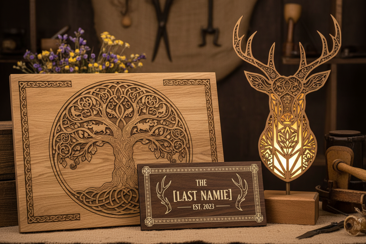 Laser engraved decor