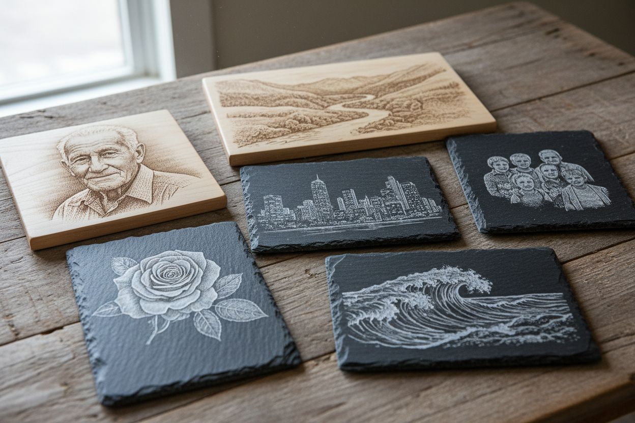 laser engraved photos