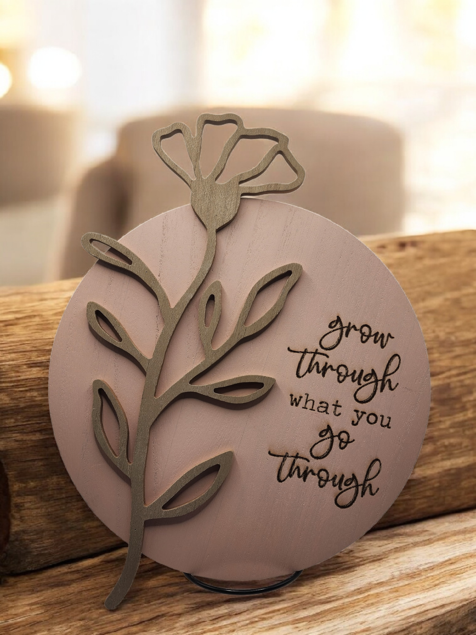 Wooden Wall Plaque - Grow Through