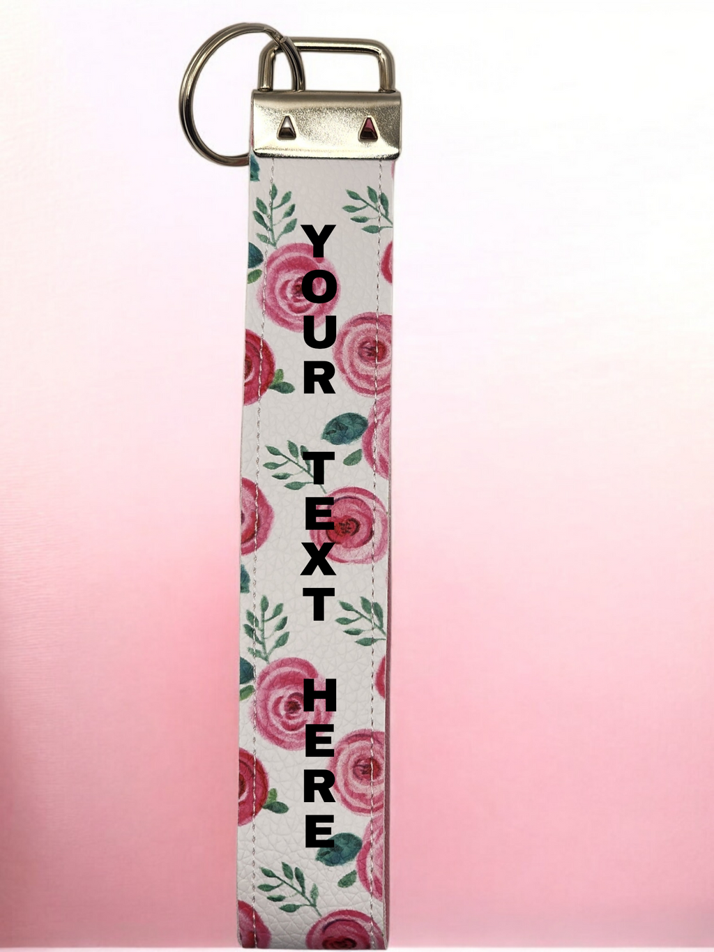 Personalized Faux Leather Wristlet 5.25 in