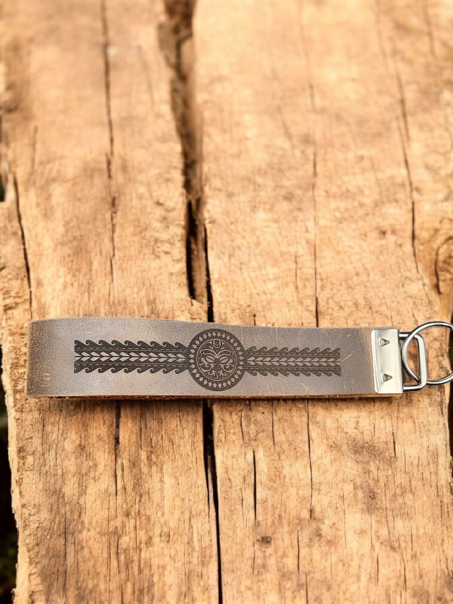Genuine Leather Wristlet - Tribal