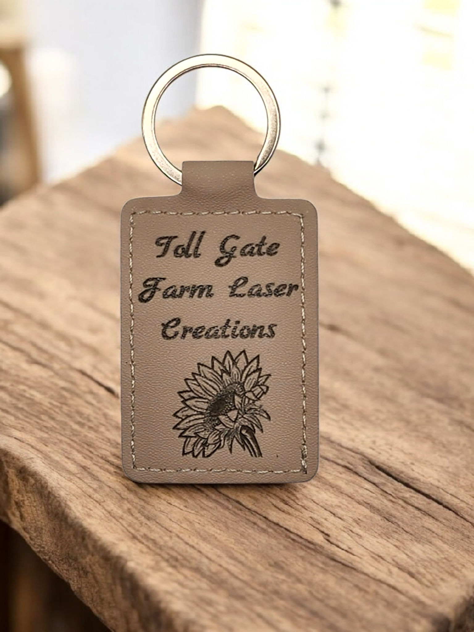 Custom Engraved Leather Keychain