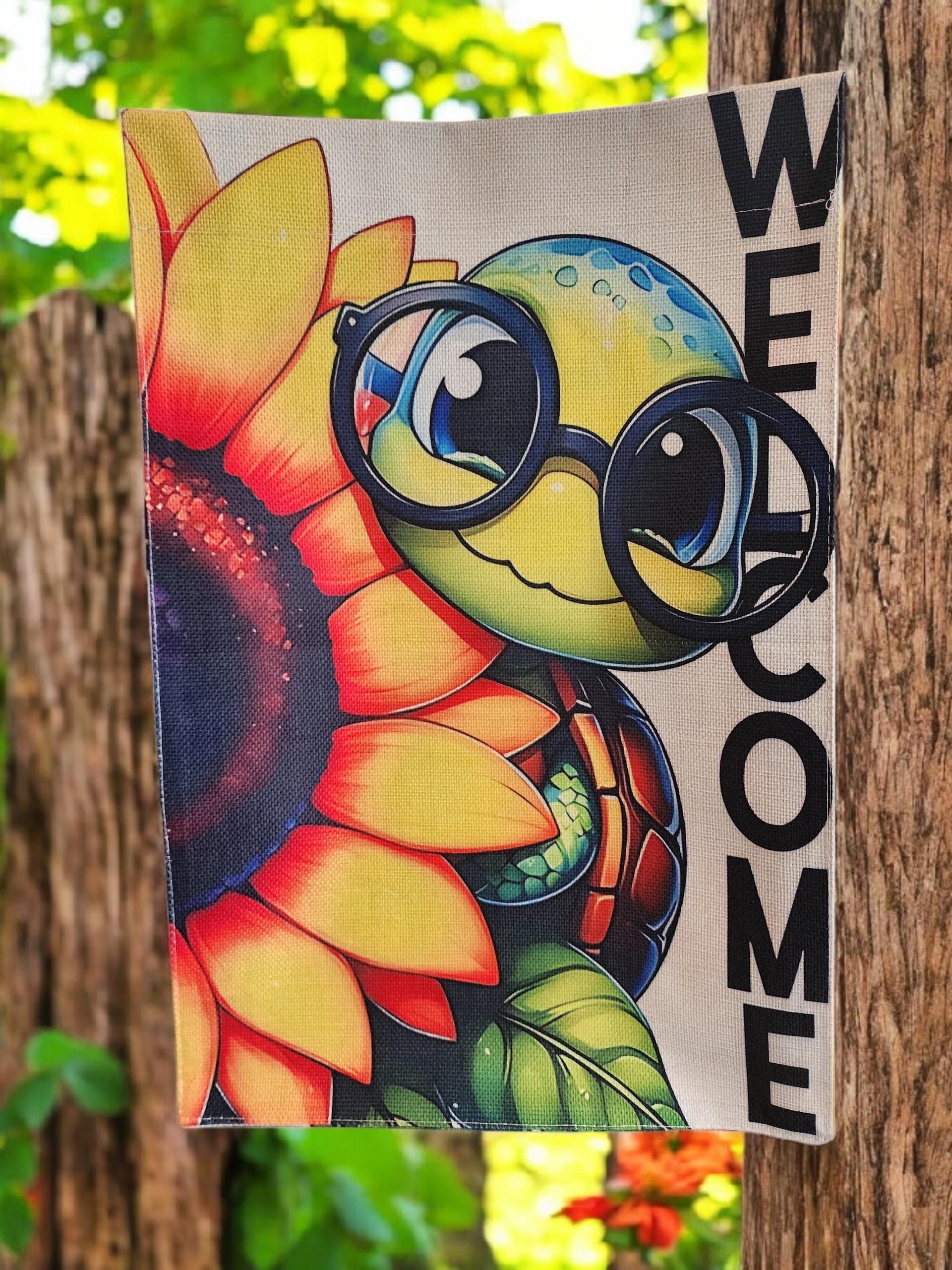 12 x 18 Garden Flag - Welcome Turtle