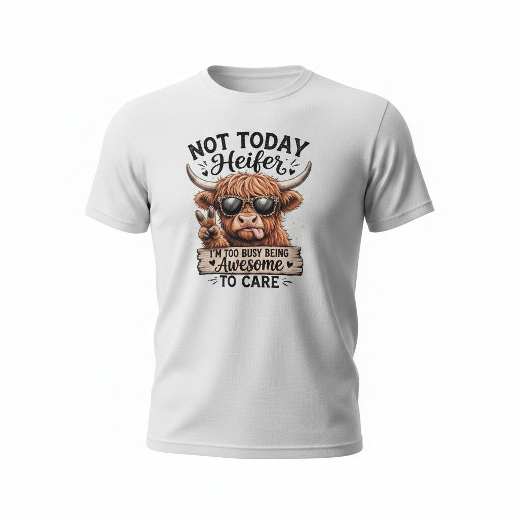 "Not Today Heifer" Funny Highland Cow T-Shirt