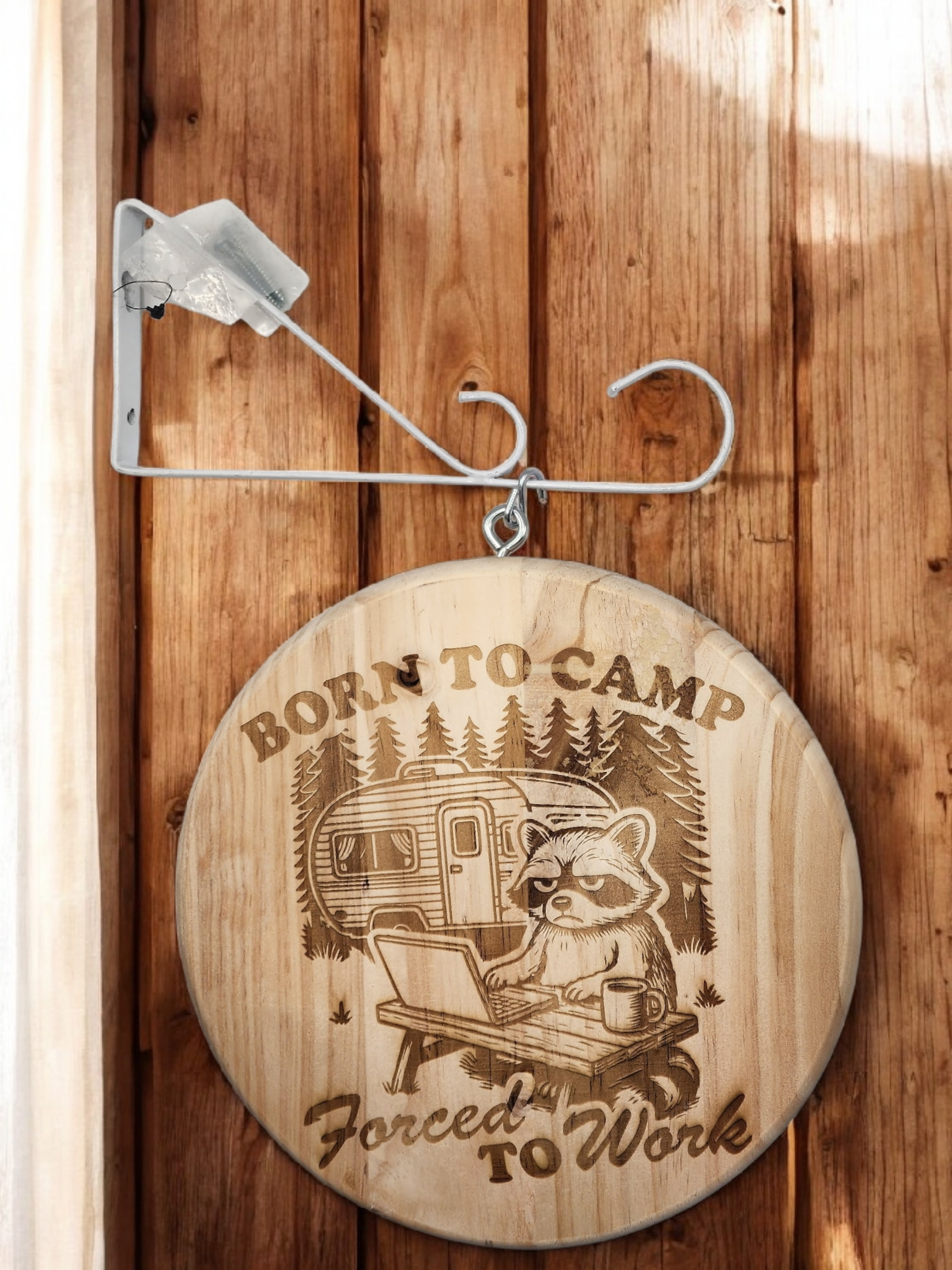 Wall Decor with Bracket - Born to Camp