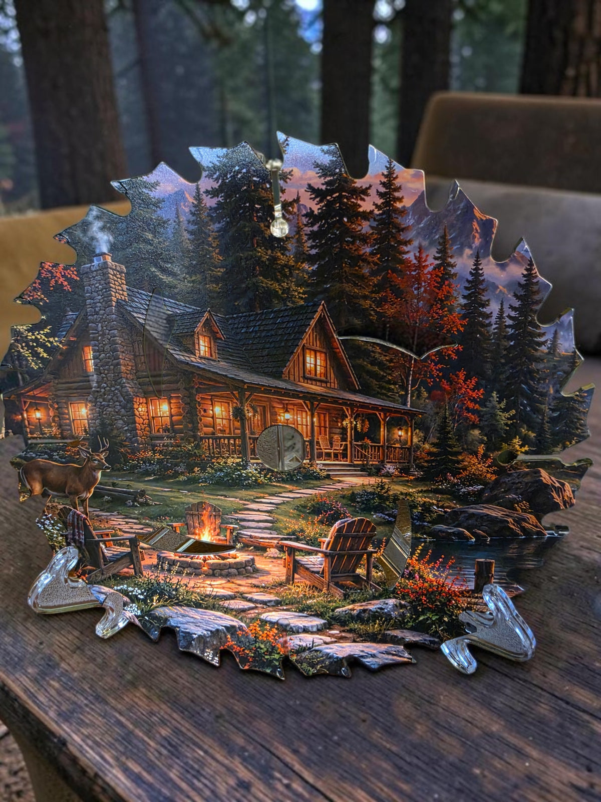 Rustic Mountain Cabin UV-Printed Saw Blade