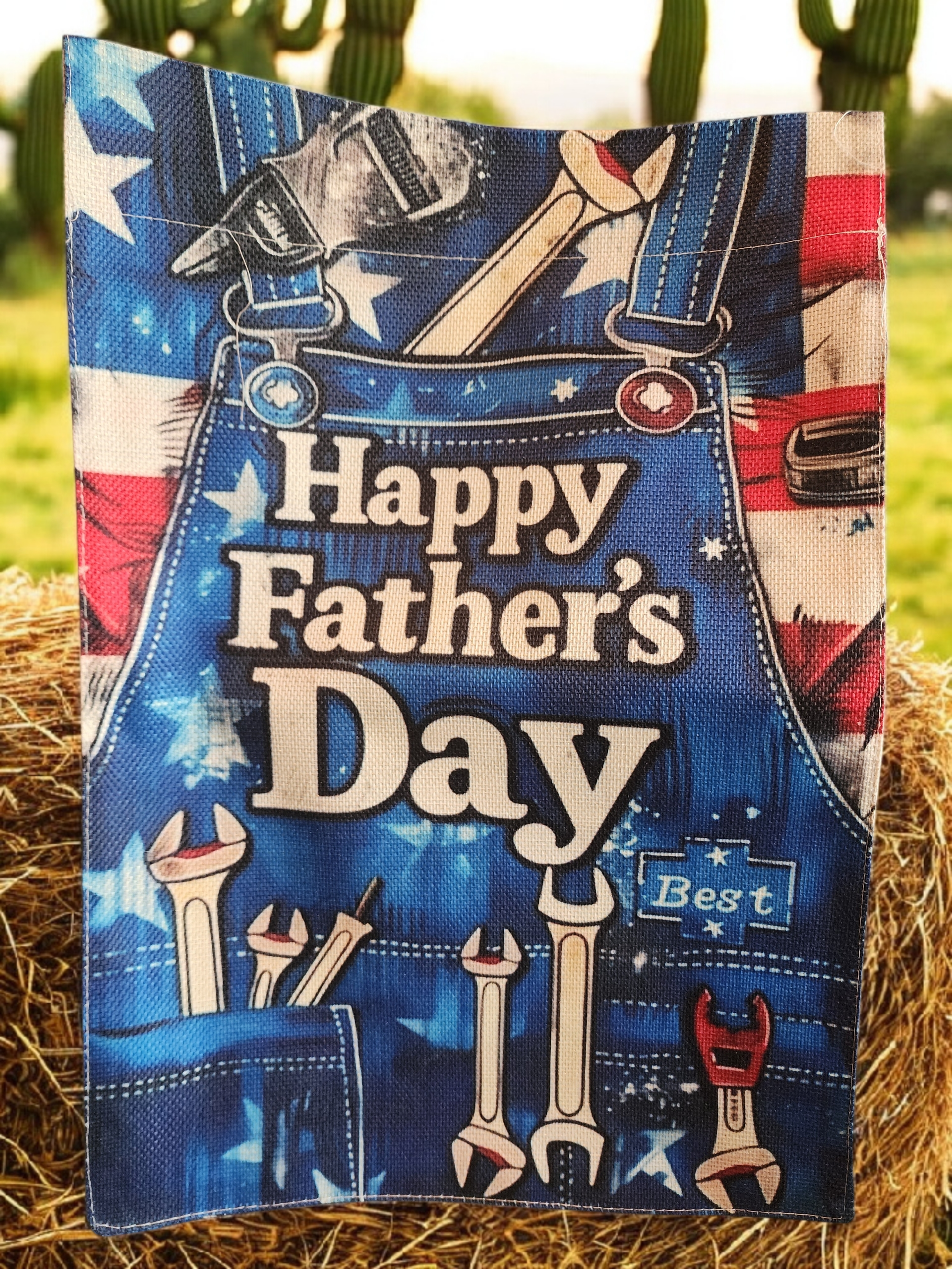 12 x 18 Garden Flag - Father's Day Overalls