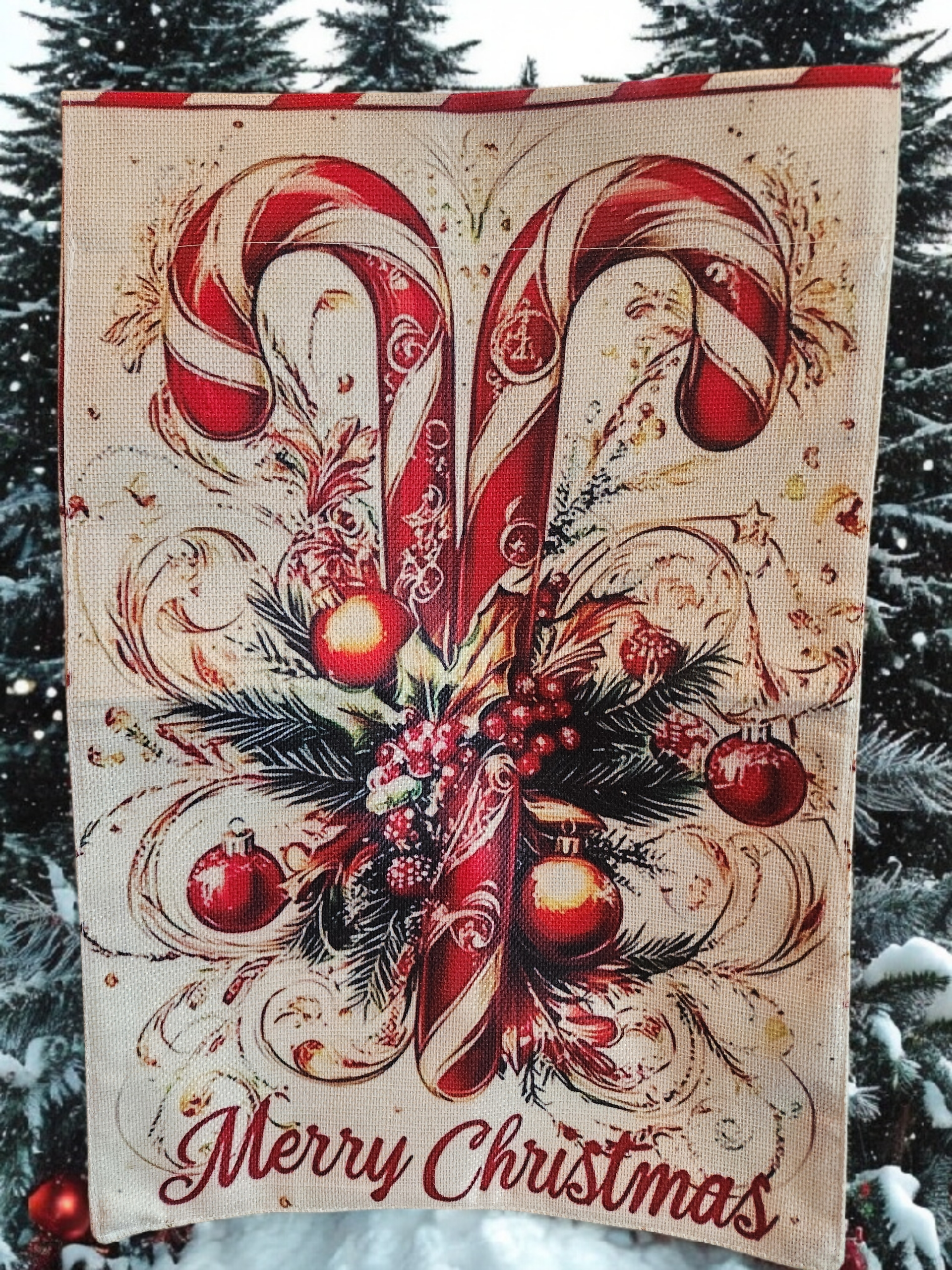12 x 18 Garden Flag - Candy Canes