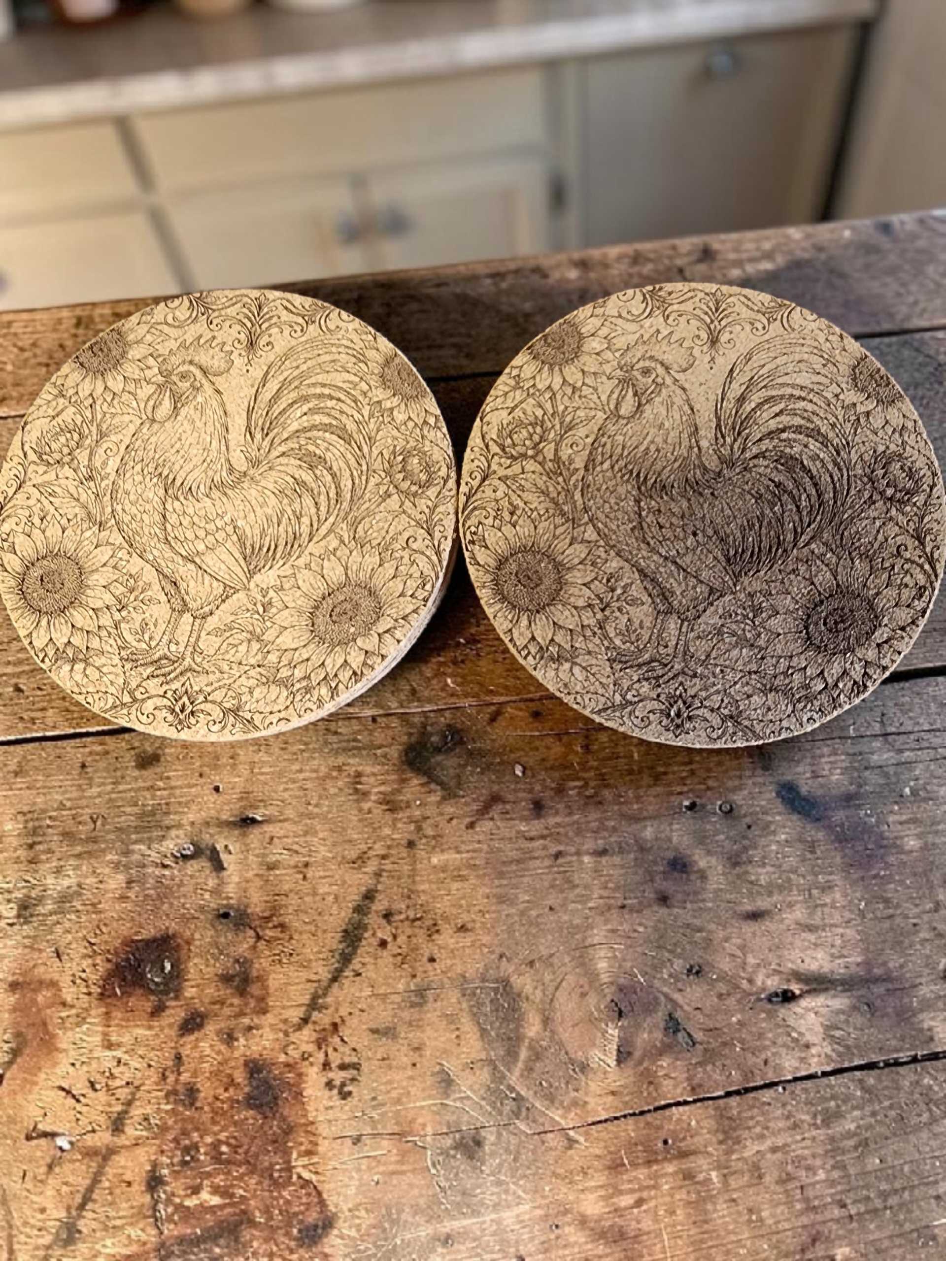 Cork Coasters - Chicken