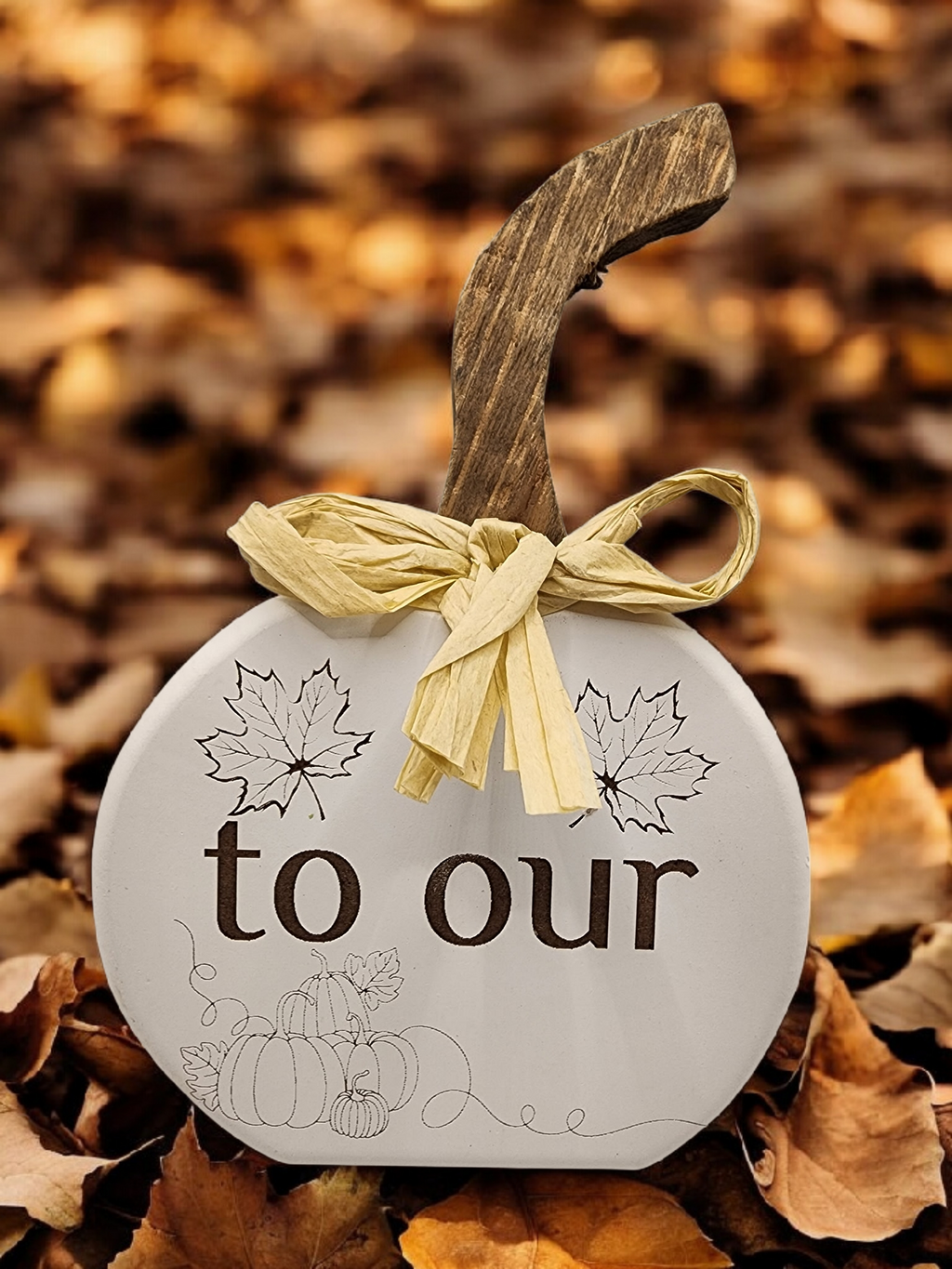 Custom Engraved 3 Piece Table Set -  Pumpkins