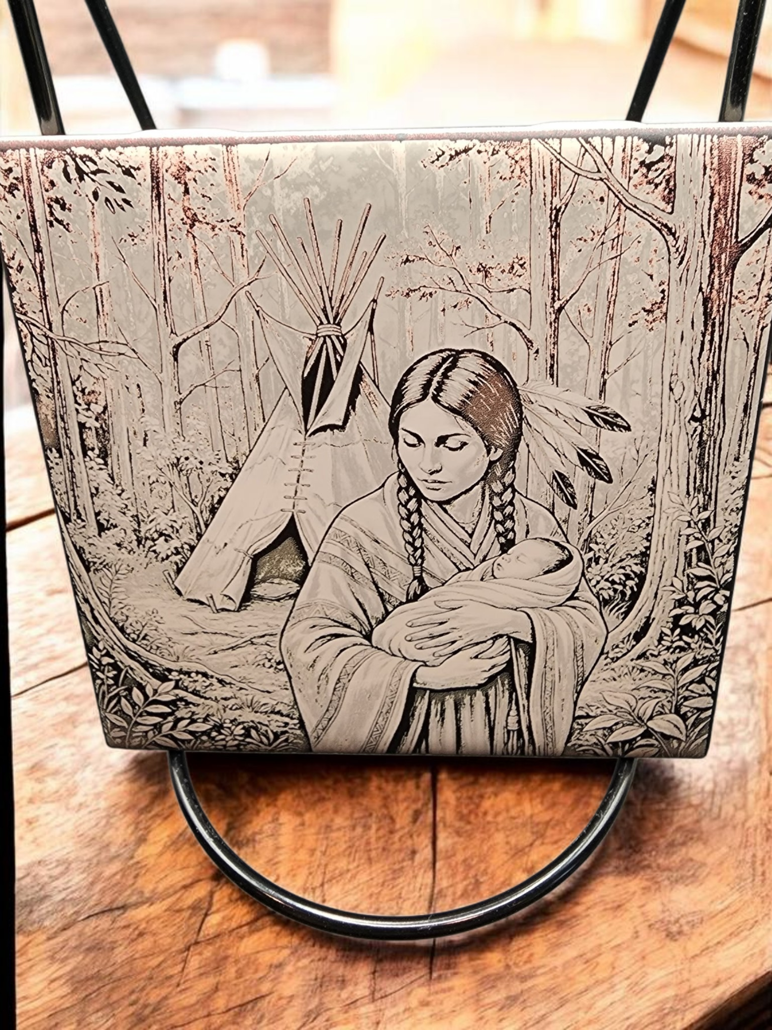 Mother & Child Engraved Plaque - 4x4