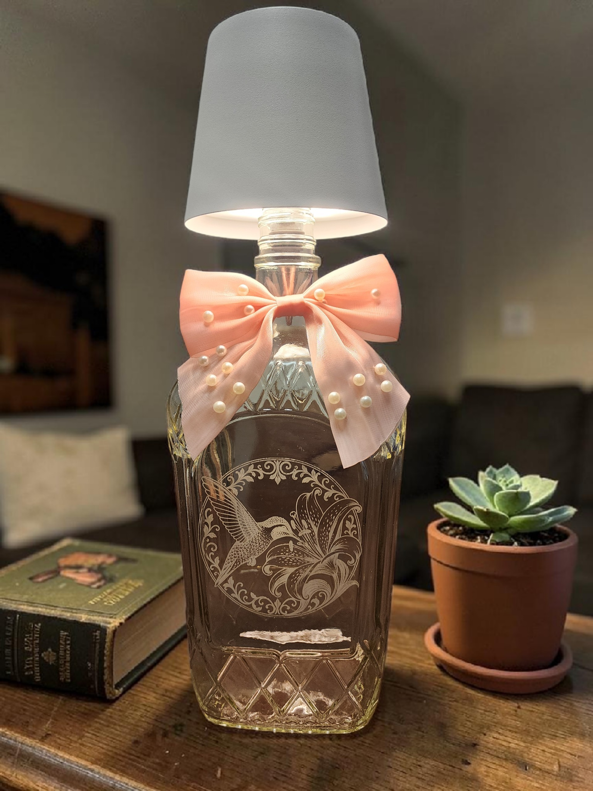 Bottle Lamp - Hummingbird