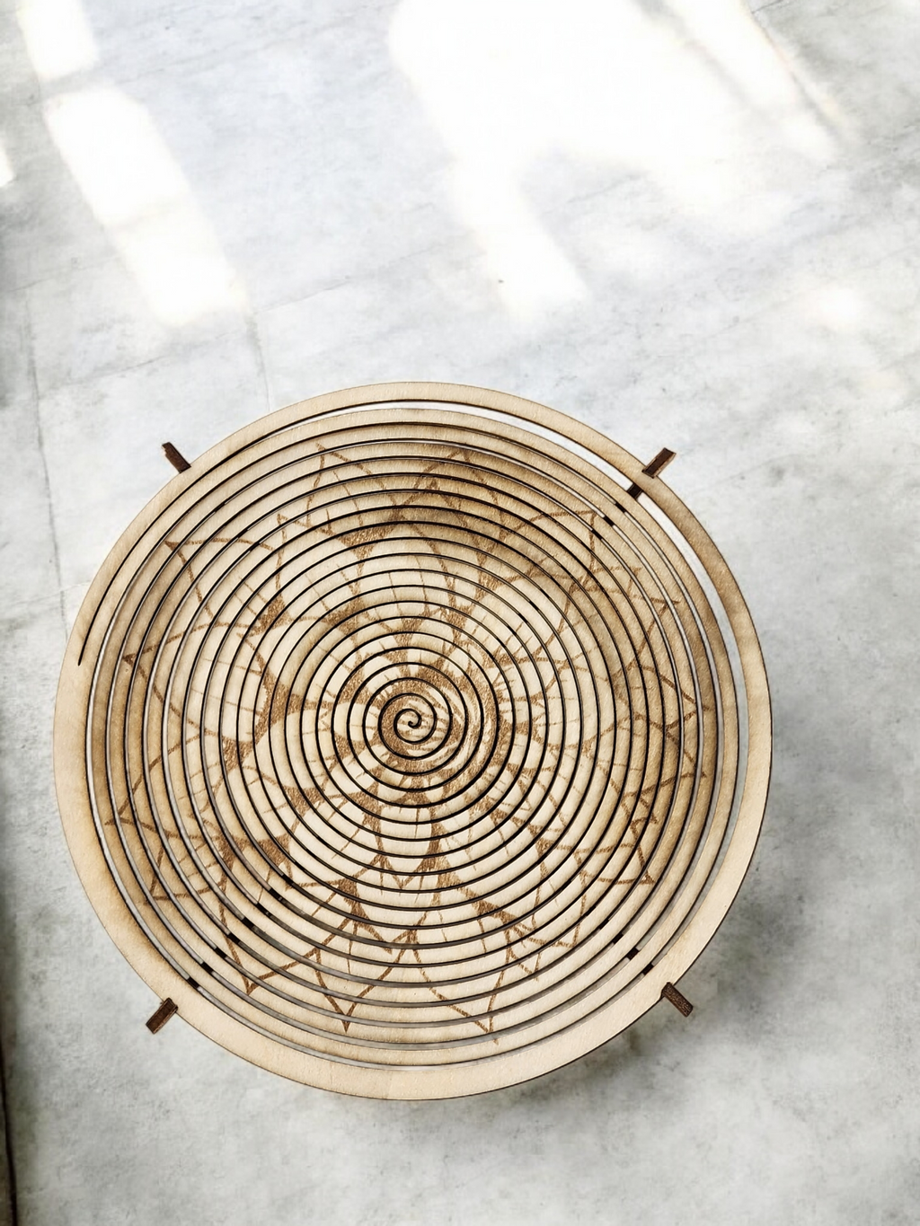 Wooden Spiral Decorative Bowl