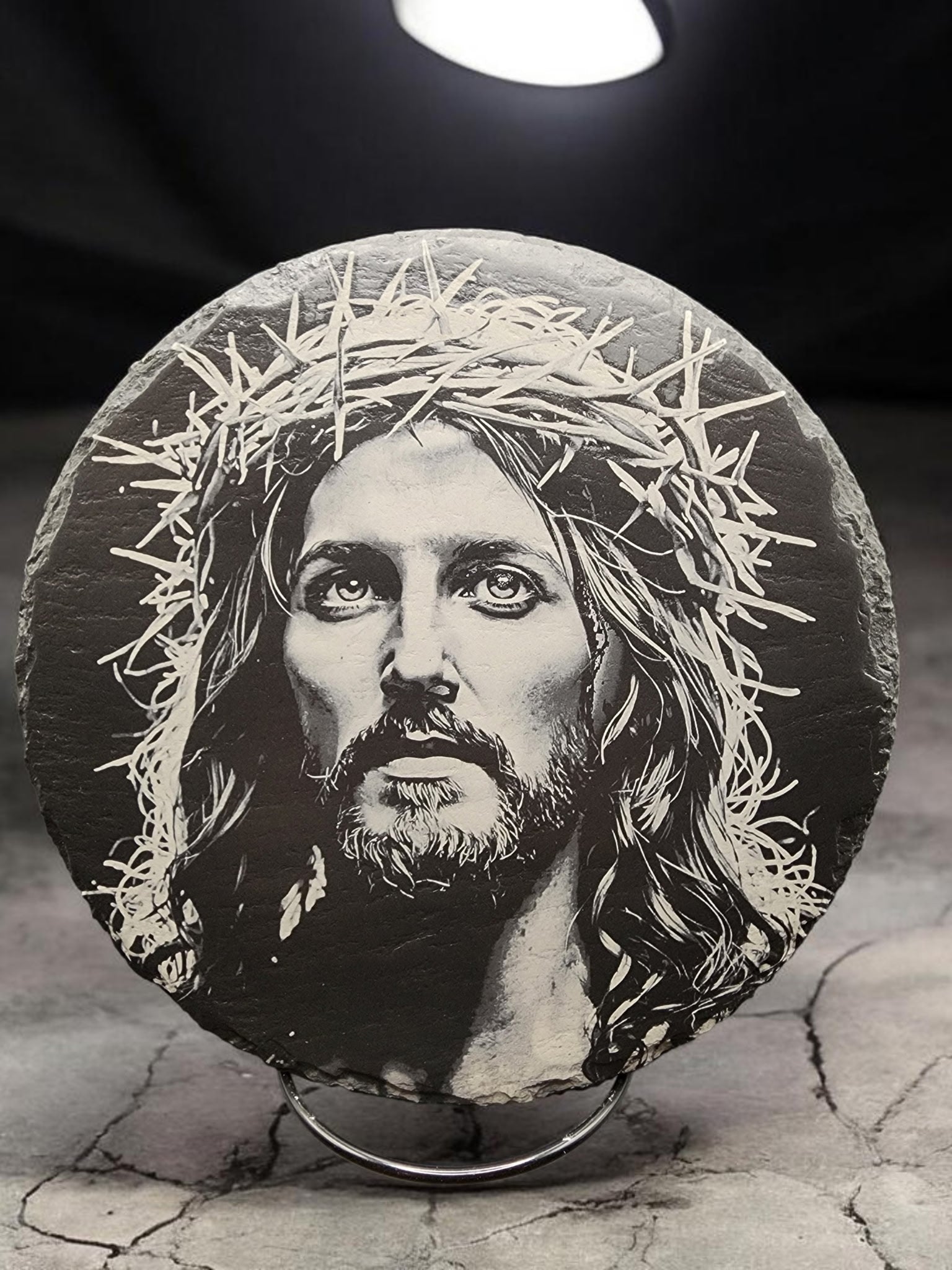 Engraved Slate Plaque – Christ with Crown of Thorns