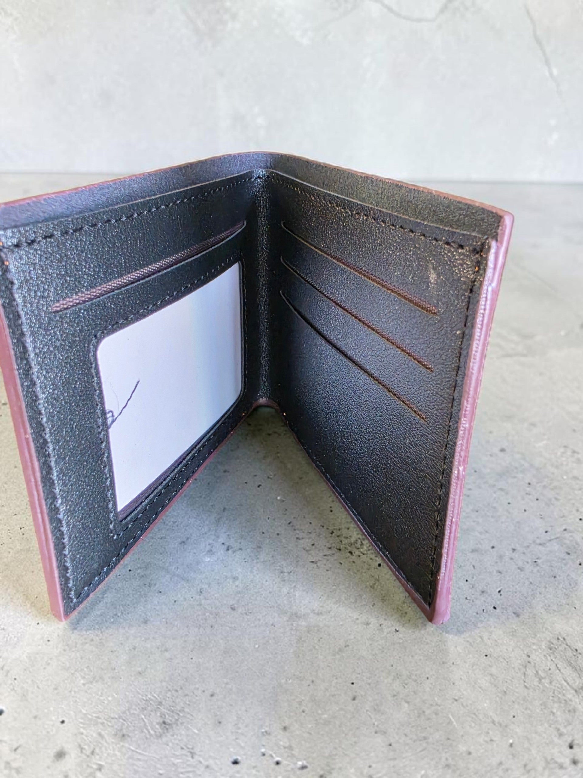 Laser Engraved Bull Skull Leather Bifold