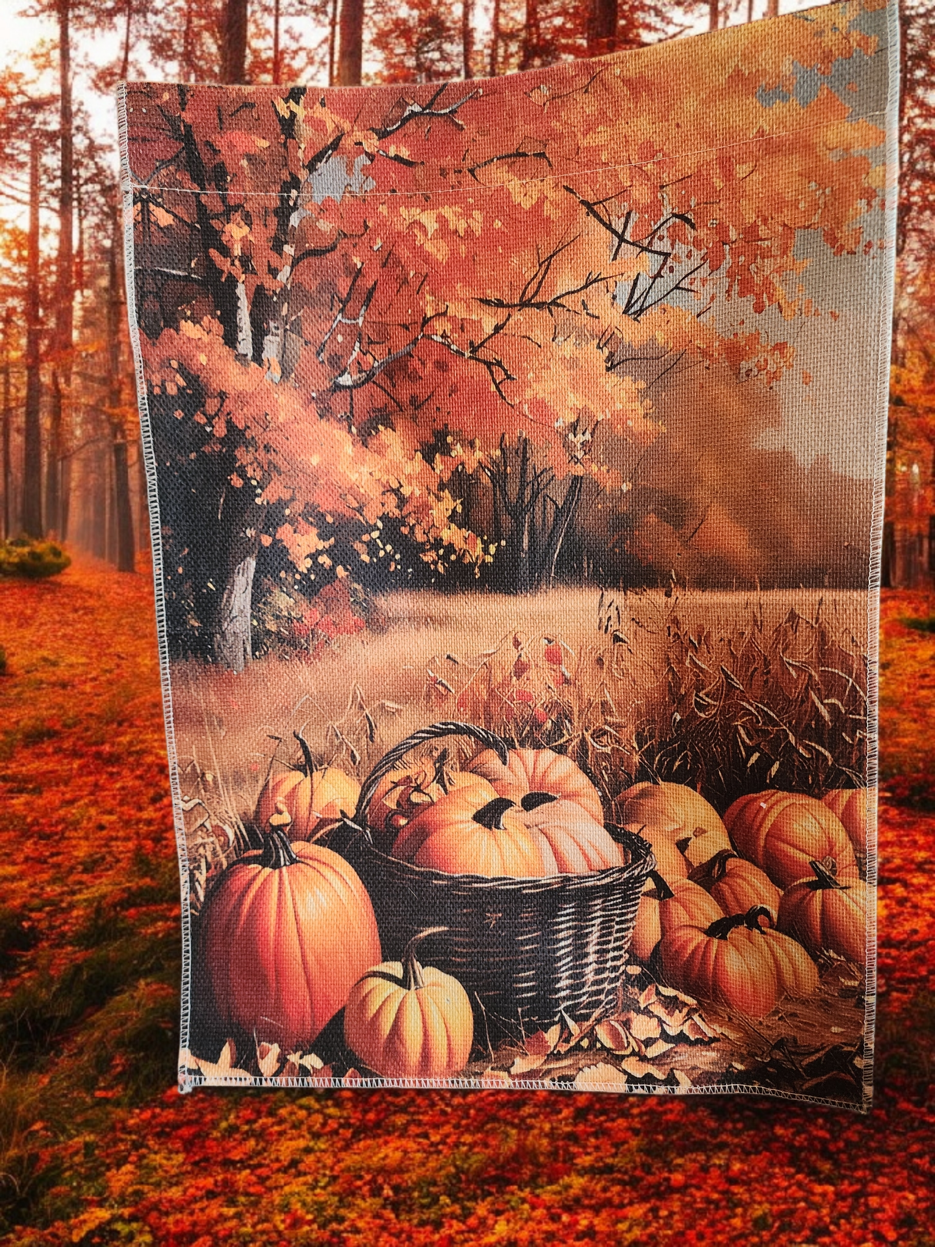 12 x 18 Garden Flag - Basket of Pumpkins