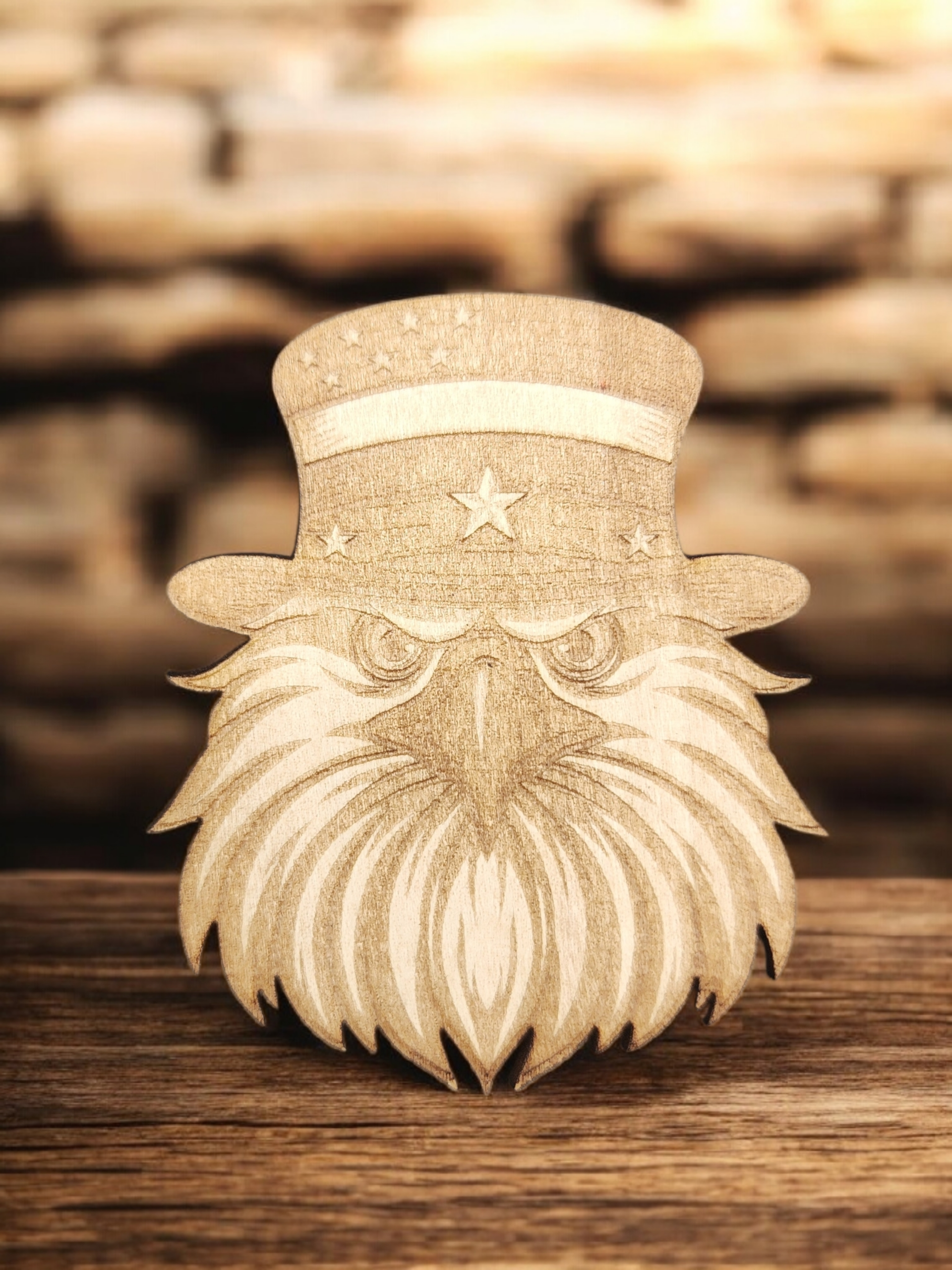 Engraved Wooden Magnets – Rustic Décor & Functional Art - Americana