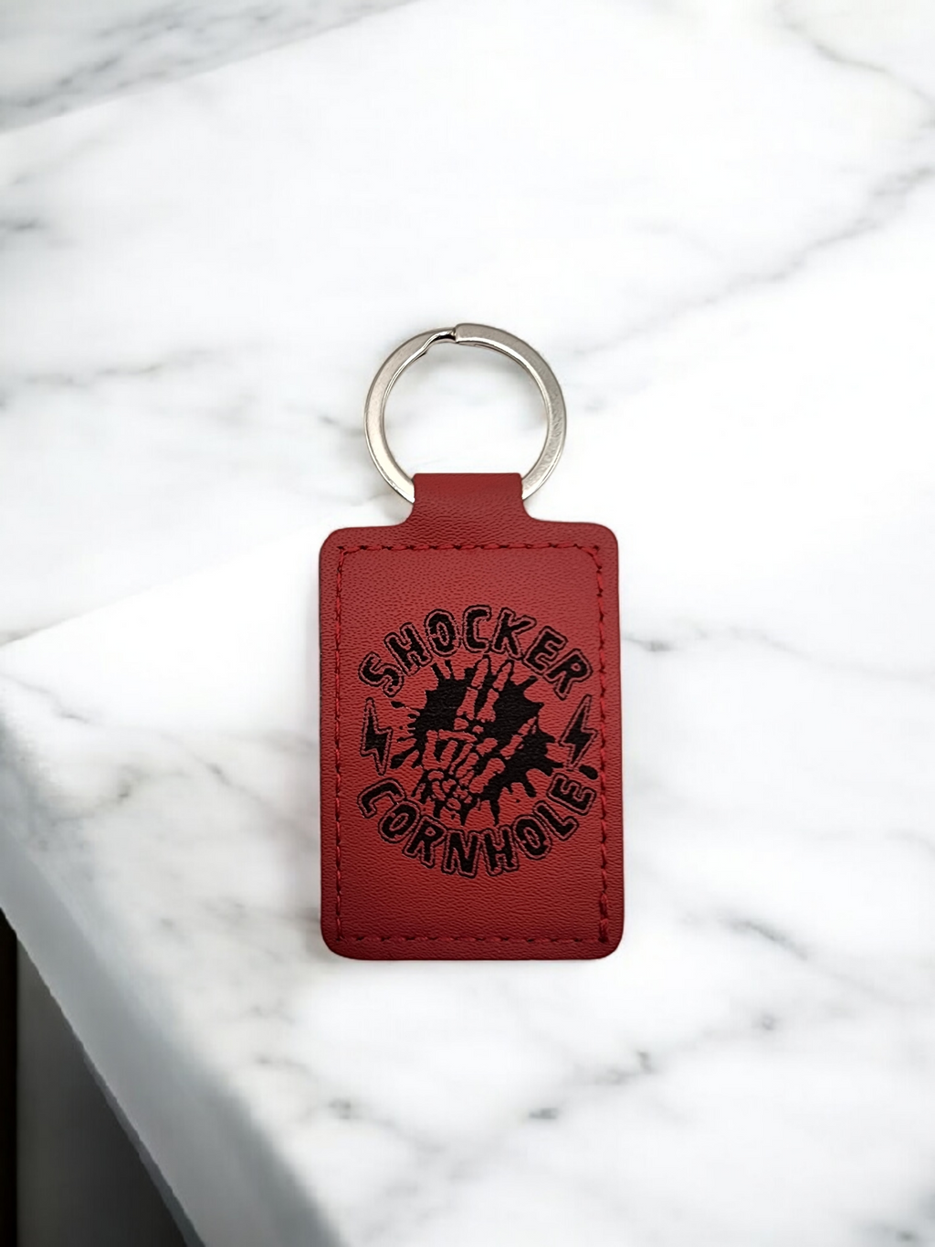 Custom Engraved Leather Keychain
