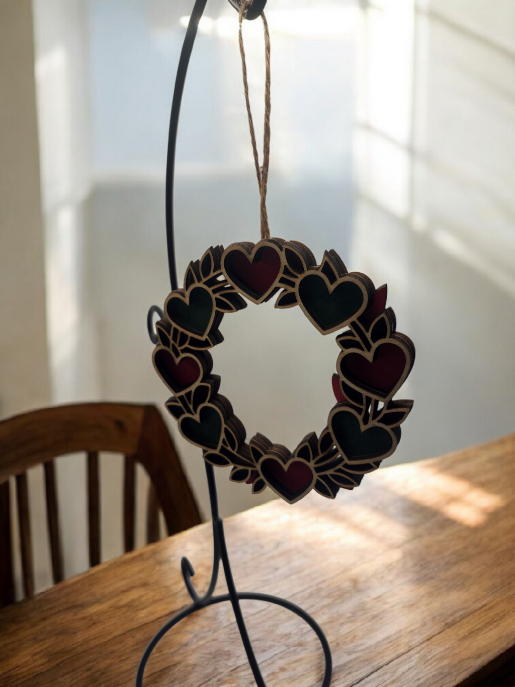 Hearts and Leaves Locks 3D Ornament