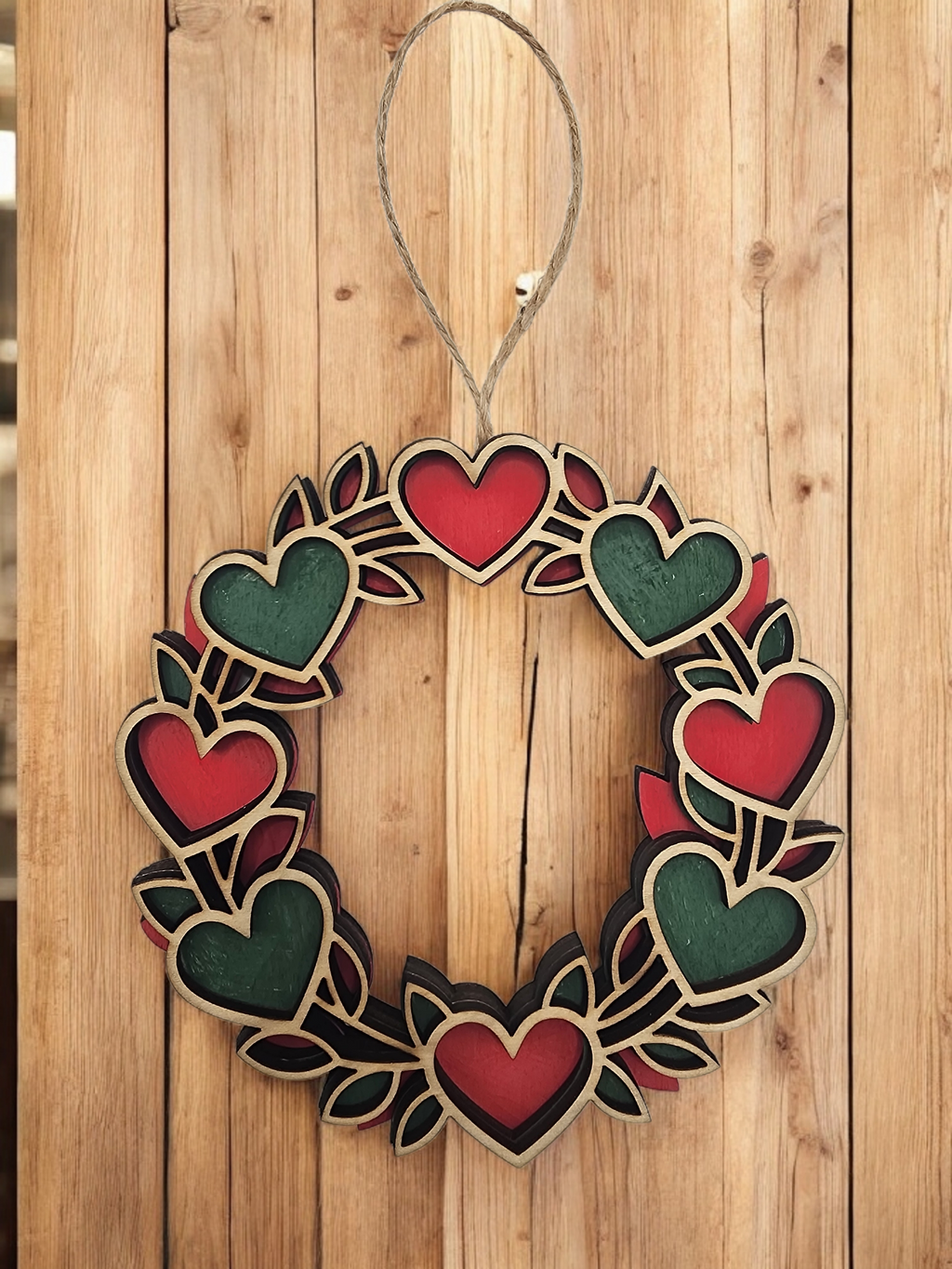 Hearts and Leaves Locks 3D Ornament