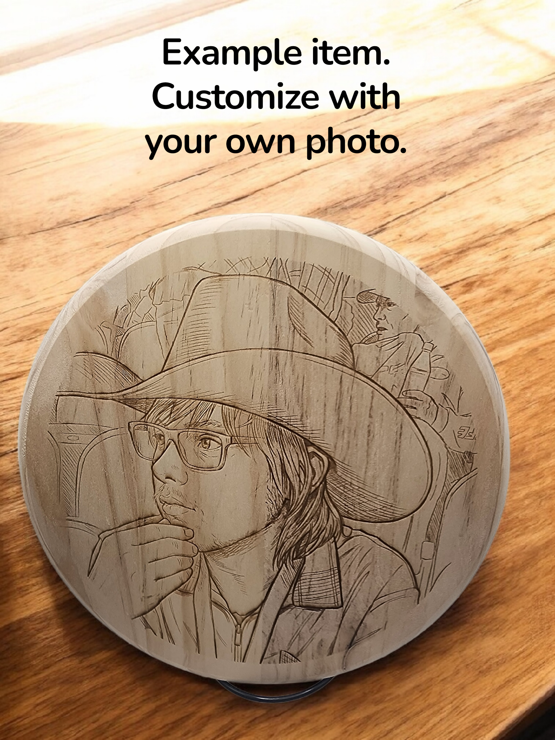 Customize Your Own Engraved 8 in Round Wooden Plaque.
