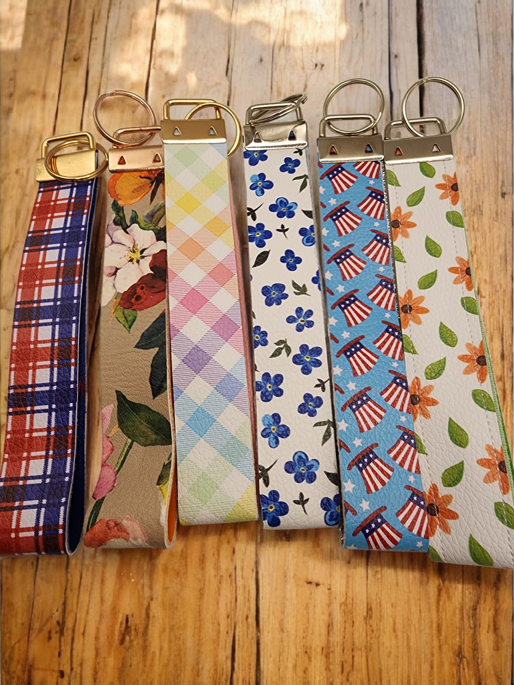 Personalized Faux Leather Wristlet 5.25 in