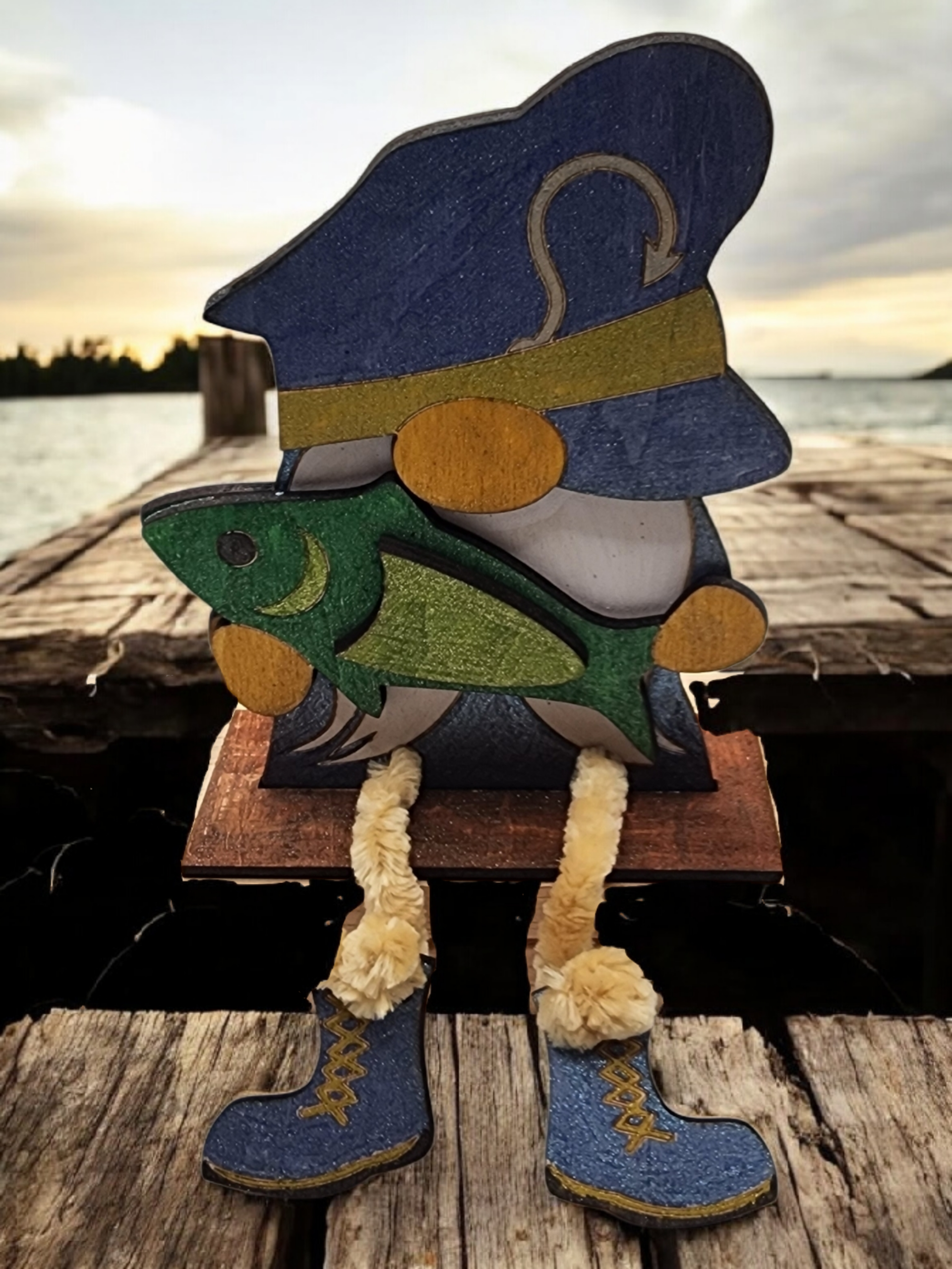 3D Gnome Shelf Sitter - Fisherman